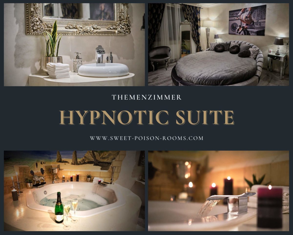 Hypnotic Suite mit acht eckiger Whirlpool und Wand-Illusionsmalerei.
